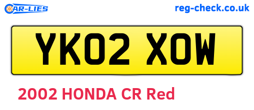 YK02XOW are the vehicle registration plates.