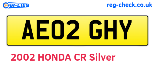 AE02GHY are the vehicle registration plates.