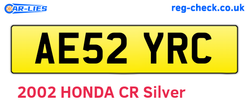 AE52YRC are the vehicle registration plates.