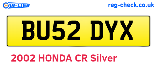 BU52DYX are the vehicle registration plates.