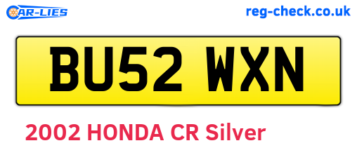 BU52WXN are the vehicle registration plates.