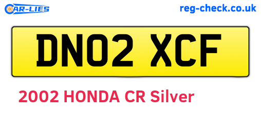 DN02XCF are the vehicle registration plates.