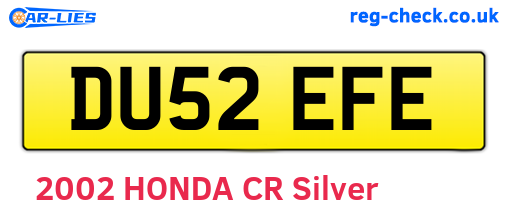 DU52EFE are the vehicle registration plates.