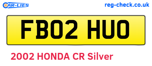 FB02HUO are the vehicle registration plates.