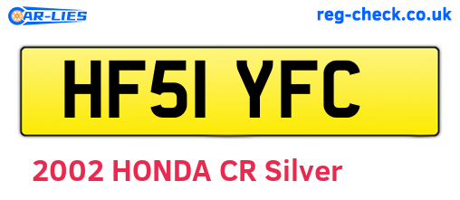 HF51YFC are the vehicle registration plates.