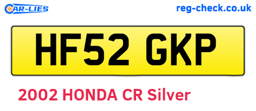 HF52GKP are the vehicle registration plates.