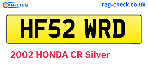 HF52WRD are the vehicle registration plates.