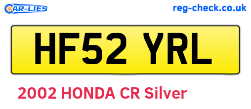 HF52YRL are the vehicle registration plates.