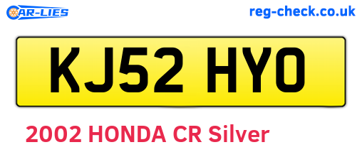 KJ52HYO are the vehicle registration plates.
