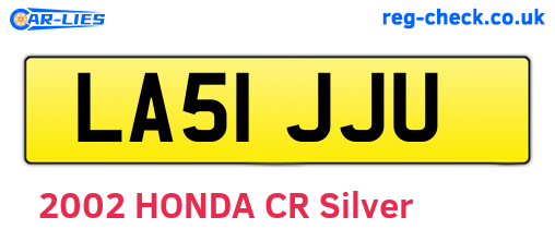 LA51JJU are the vehicle registration plates.