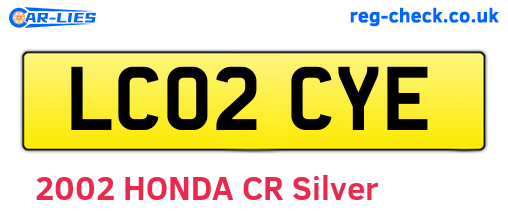 LC02CYE are the vehicle registration plates.