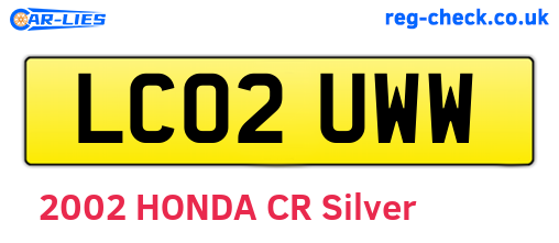 LC02UWW are the vehicle registration plates.