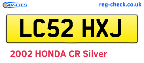 LC52HXJ are the vehicle registration plates.