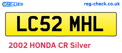 LC52MHL are the vehicle registration plates.