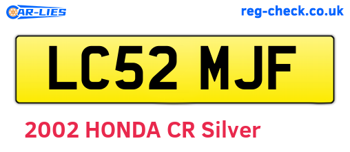 LC52MJF are the vehicle registration plates.