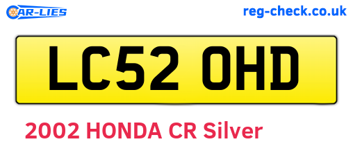 LC52OHD are the vehicle registration plates.