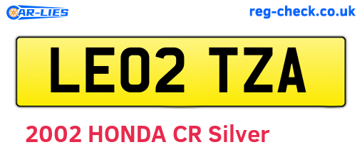 LE02TZA are the vehicle registration plates.