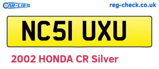 NC51UXU are the vehicle registration plates.