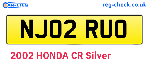 NJ02RUO are the vehicle registration plates.