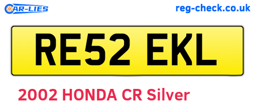 RE52EKL are the vehicle registration plates.