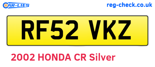 RF52VKZ are the vehicle registration plates.