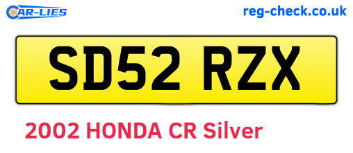 SD52RZX are the vehicle registration plates.
