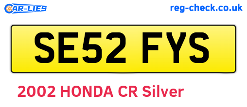 SE52FYS are the vehicle registration plates.
