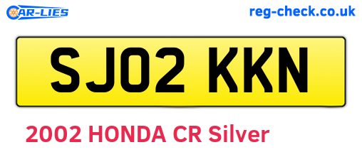 SJ02KKN are the vehicle registration plates.