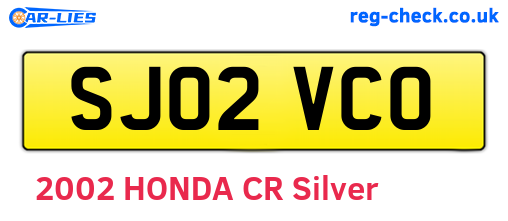 SJ02VCO are the vehicle registration plates.