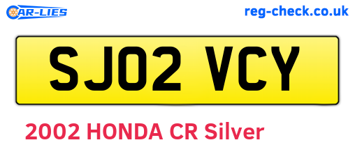 SJ02VCY are the vehicle registration plates.