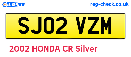 SJ02VZM are the vehicle registration plates.