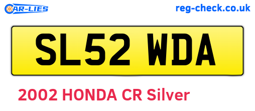 SL52WDA are the vehicle registration plates.