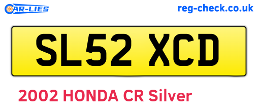 SL52XCD are the vehicle registration plates.