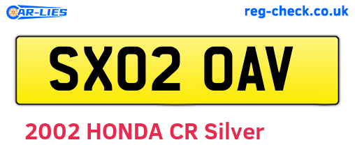 SX02OAV are the vehicle registration plates.