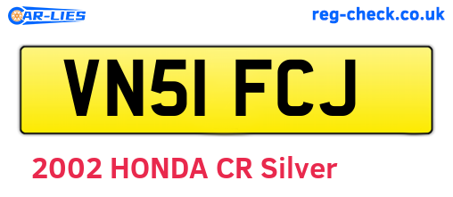 VN51FCJ are the vehicle registration plates.