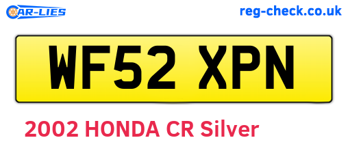 WF52XPN are the vehicle registration plates.
