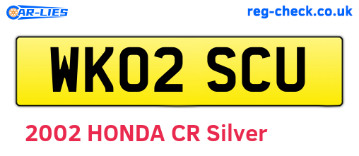 WK02SCU are the vehicle registration plates.
