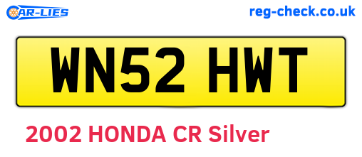 WN52HWT are the vehicle registration plates.
