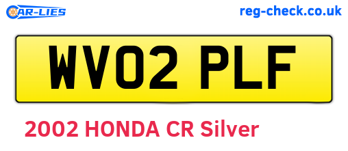 WV02PLF are the vehicle registration plates.