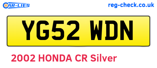 YG52WDN are the vehicle registration plates.