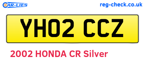 YH02CCZ are the vehicle registration plates.