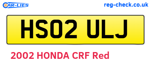 HS02ULJ are the vehicle registration plates.