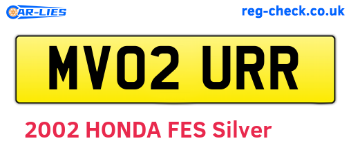 MV02URR are the vehicle registration plates.