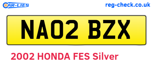 NA02BZX are the vehicle registration plates.
