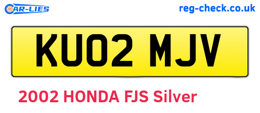 KU02MJV are the vehicle registration plates.
