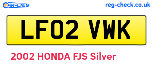 LF02VWK are the vehicle registration plates.