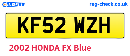 KF52WZH are the vehicle registration plates.