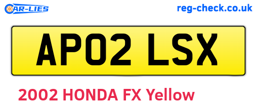 AP02LSX are the vehicle registration plates.