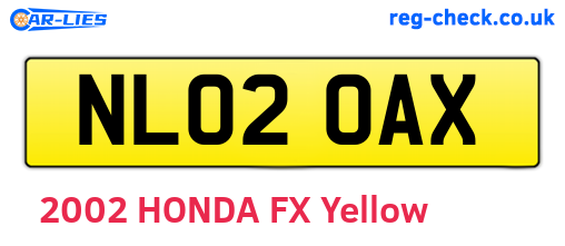 NL02OAX are the vehicle registration plates.