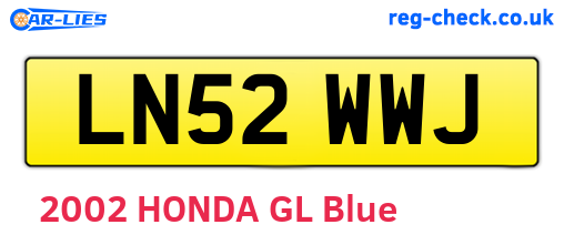 LN52WWJ are the vehicle registration plates.
